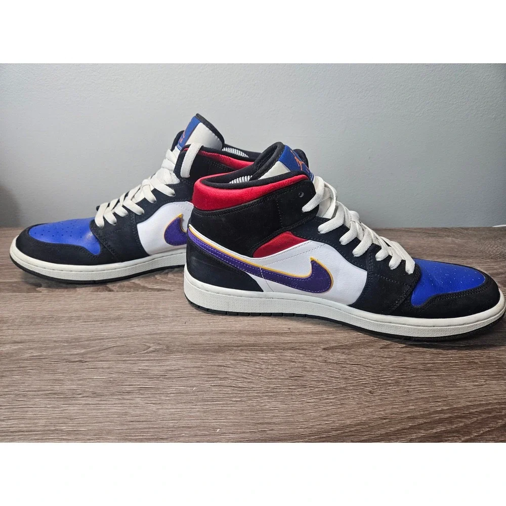 Air Jordan 1 Mid Lakers Top 3 Men's Athletic Shoes Size 10.5 852542-005